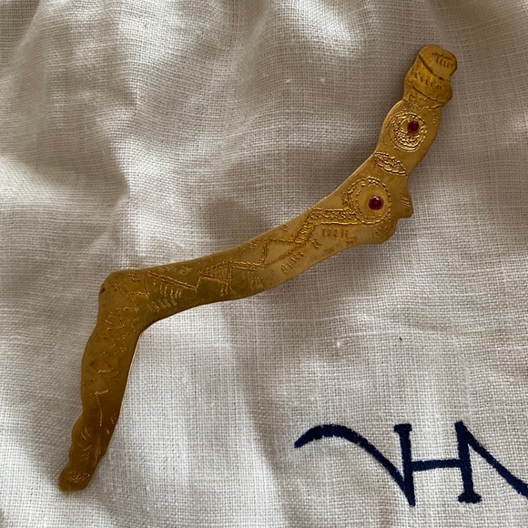 Gold Ruby Earring / pin / brooch NWOT - Picture 5 of 10